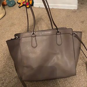 Grey/taupe large cross body or shoulder bag